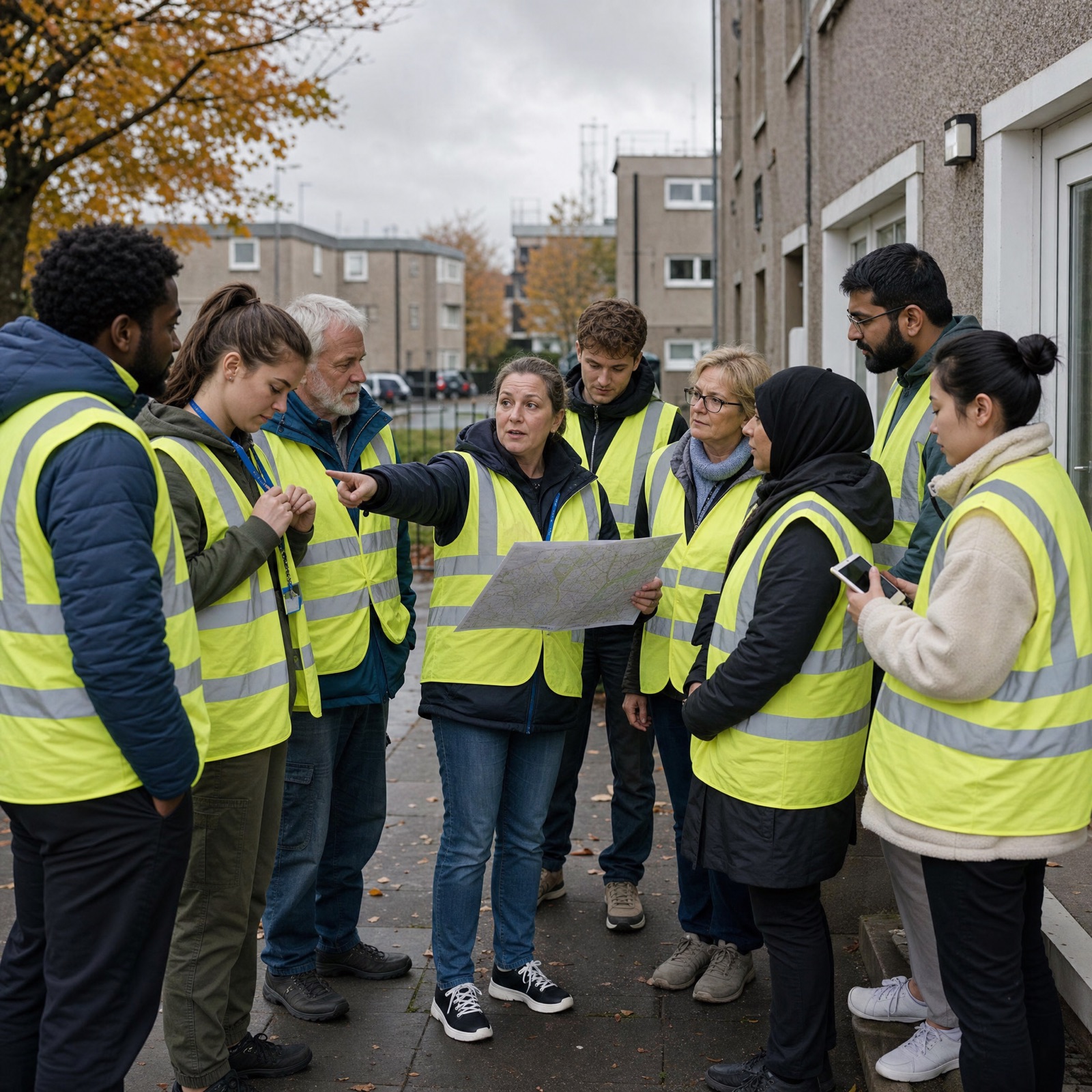 Volunteers preparing for a community outreach event