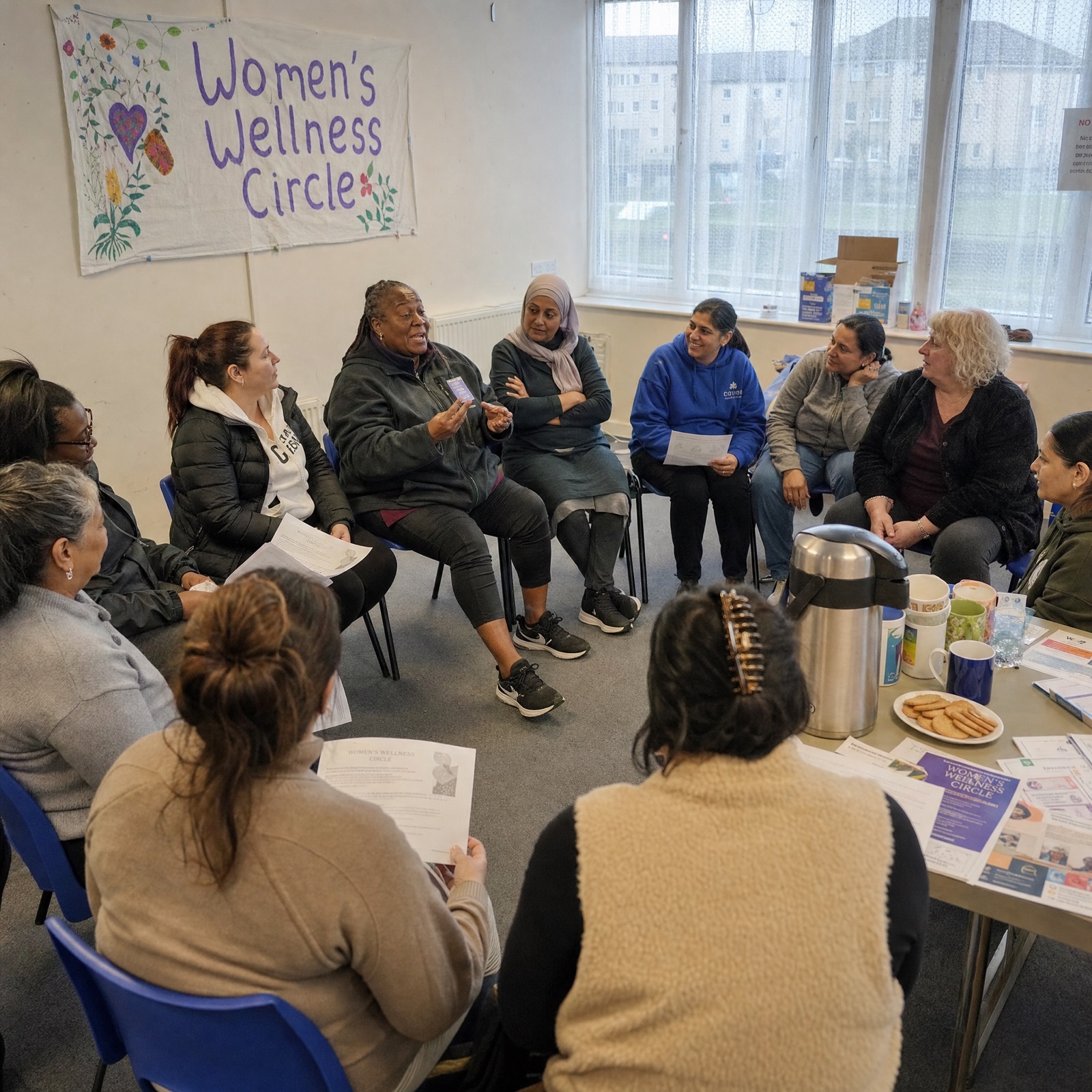 Hands on a workbook in a community session